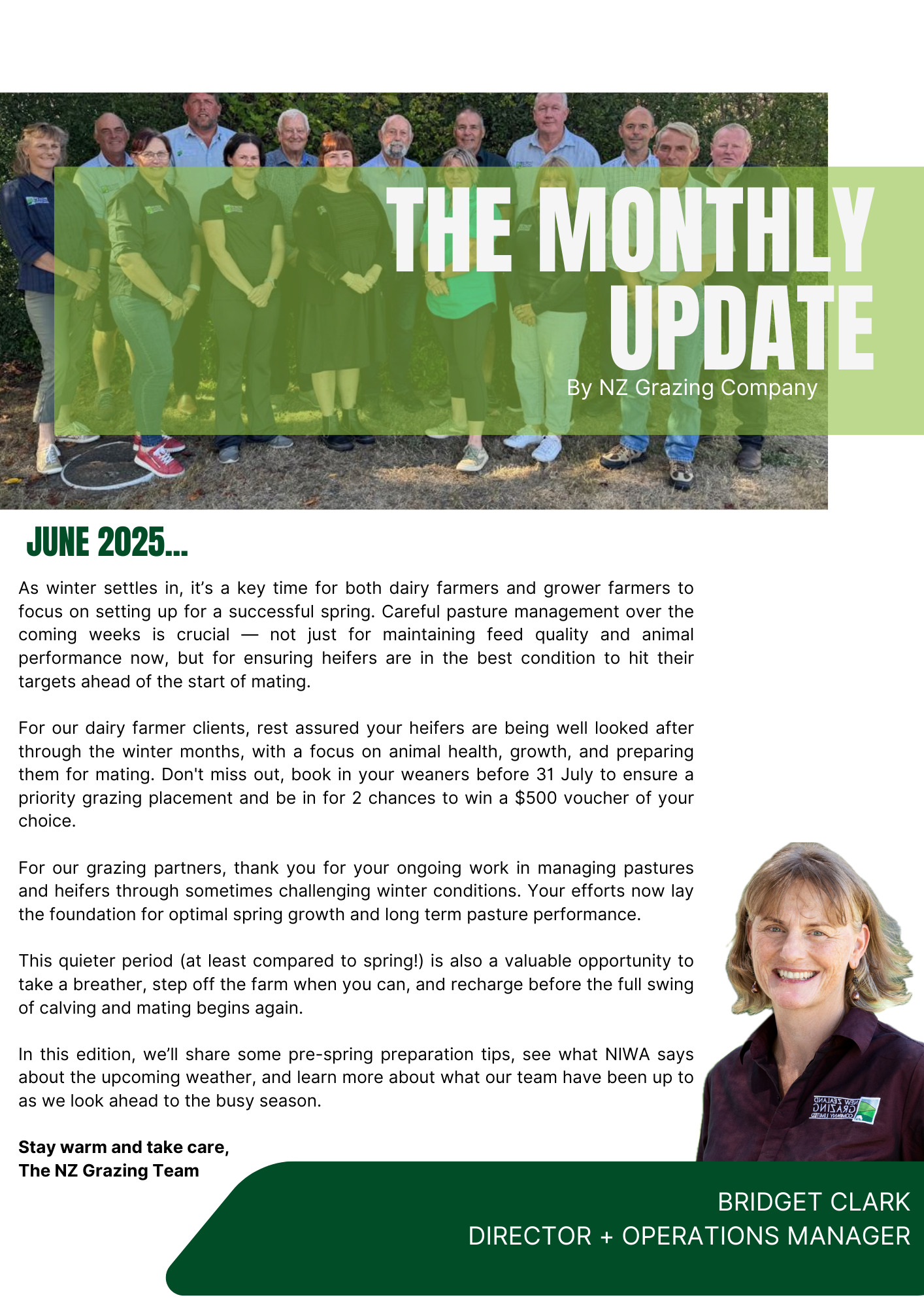 June Newsletter Team McIndoe