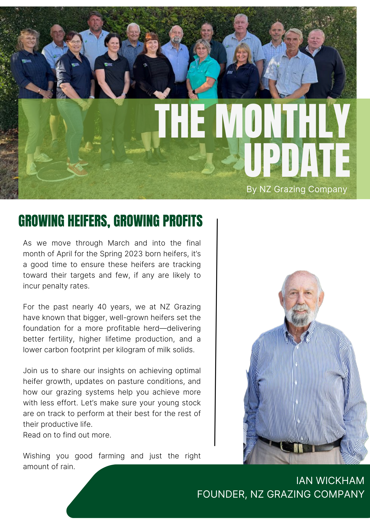 March Newsletter John and Margaret Halden